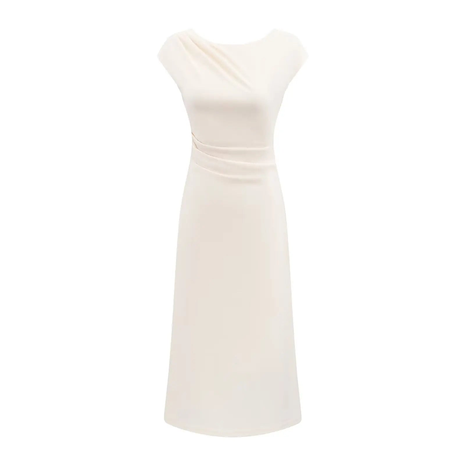 Lightly Mature Cinched Sleeveless Dress Women Simple Graceful Slim-Fit Design Slimming Chic Maxi Dress