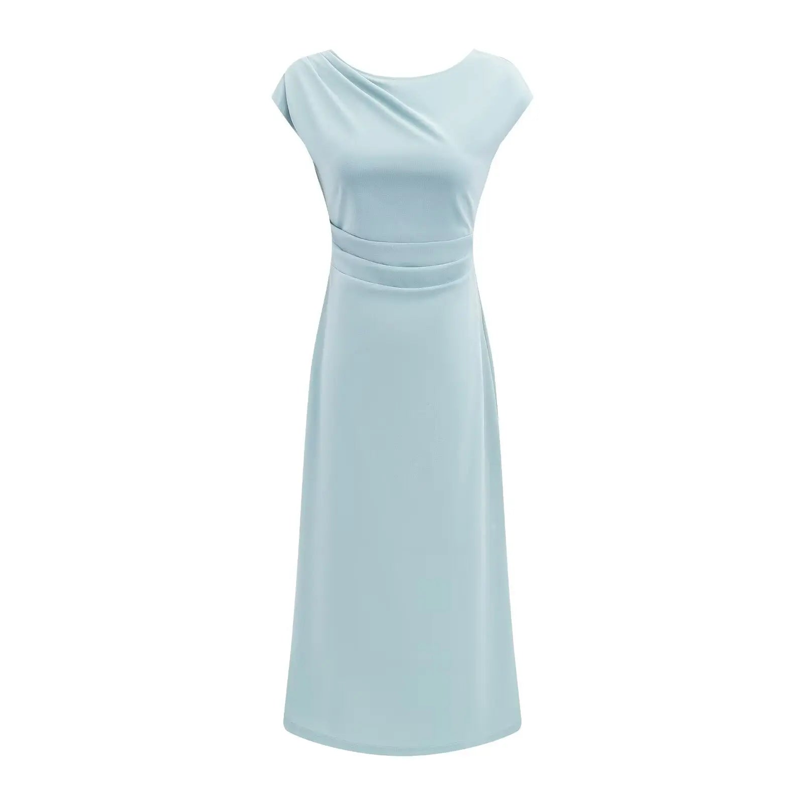 Lightly Mature Cinched Sleeveless Dress Women Simple Graceful Slim-Fit Design Slimming Chic Maxi Dress