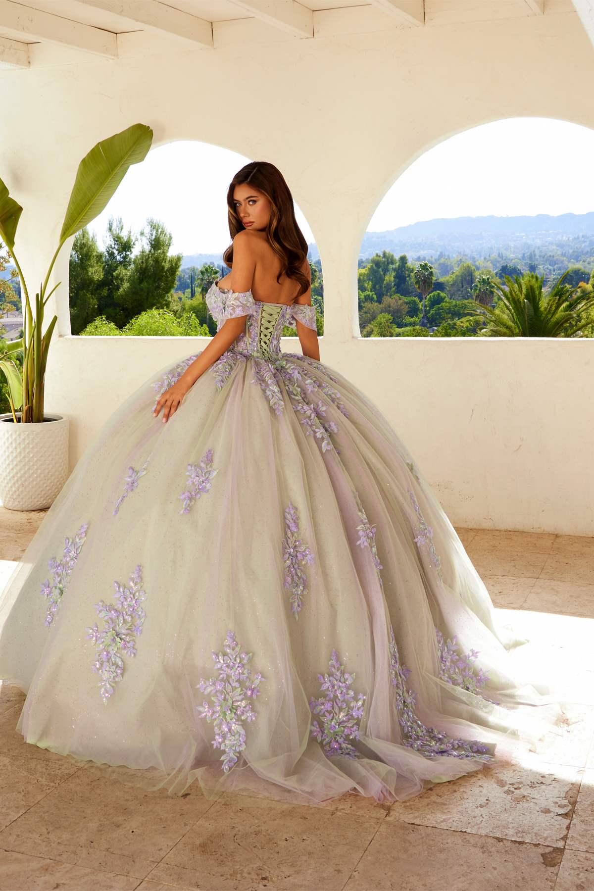 Juliet JT1479J Off the Shoulder Poofy Quinceanera Ball Gown by DiscountDressShop