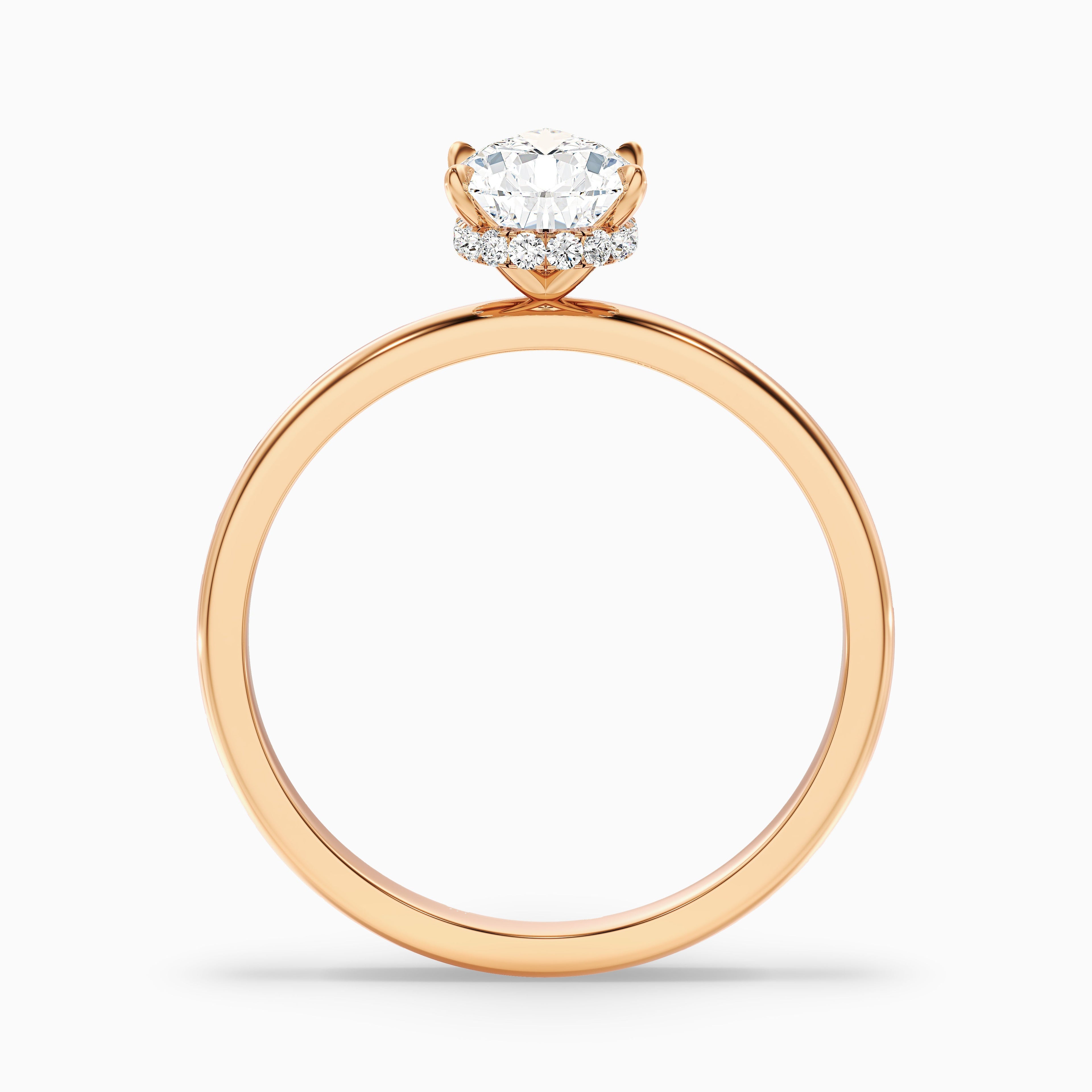 Qiana 2.5 Carat Pear Cut Hidden Halo Moissanite Diamond Ring in 10k White Gold