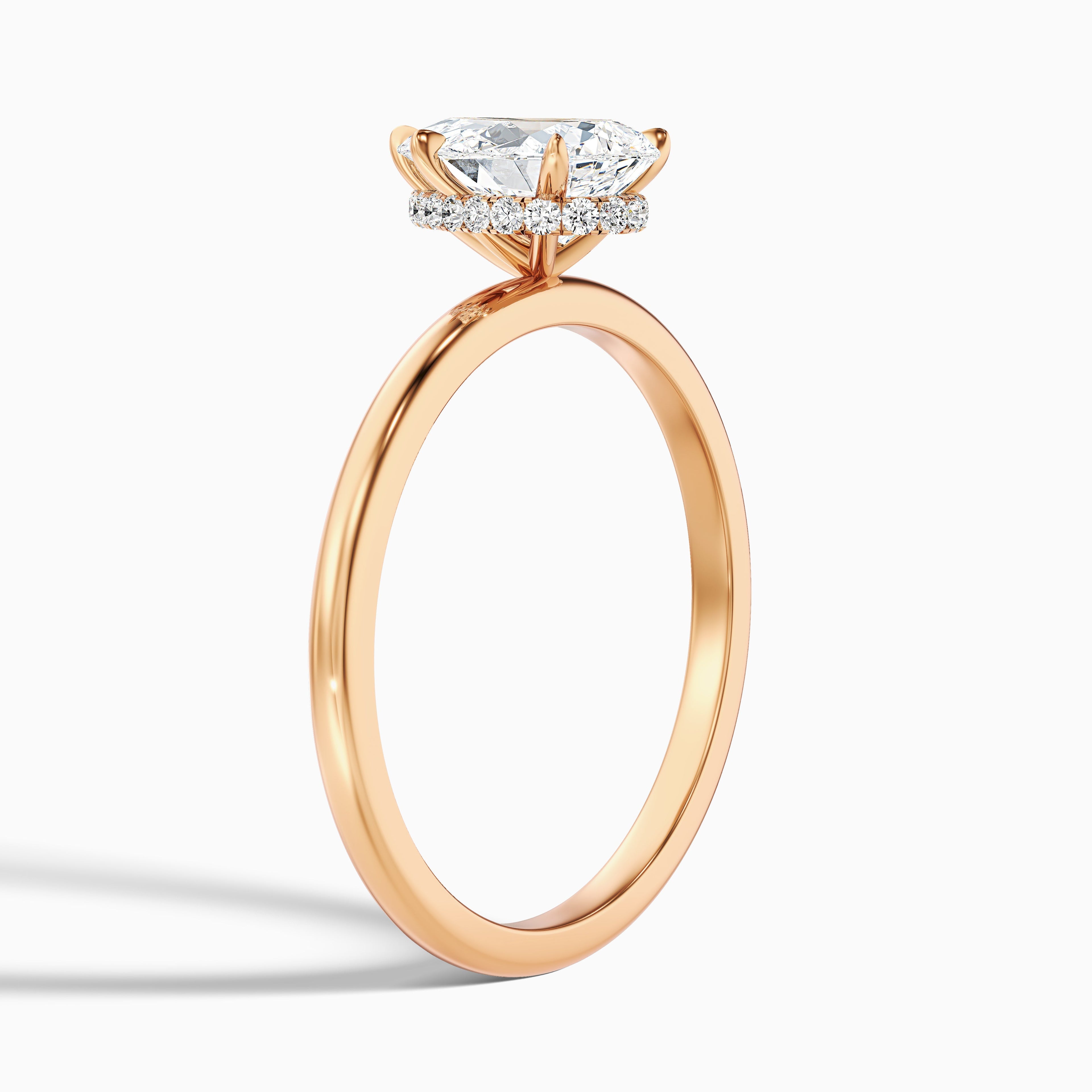 Qiana 2.5 Carat Pear Cut Hidden Halo Moissanite Diamond Ring in 10k White Gold