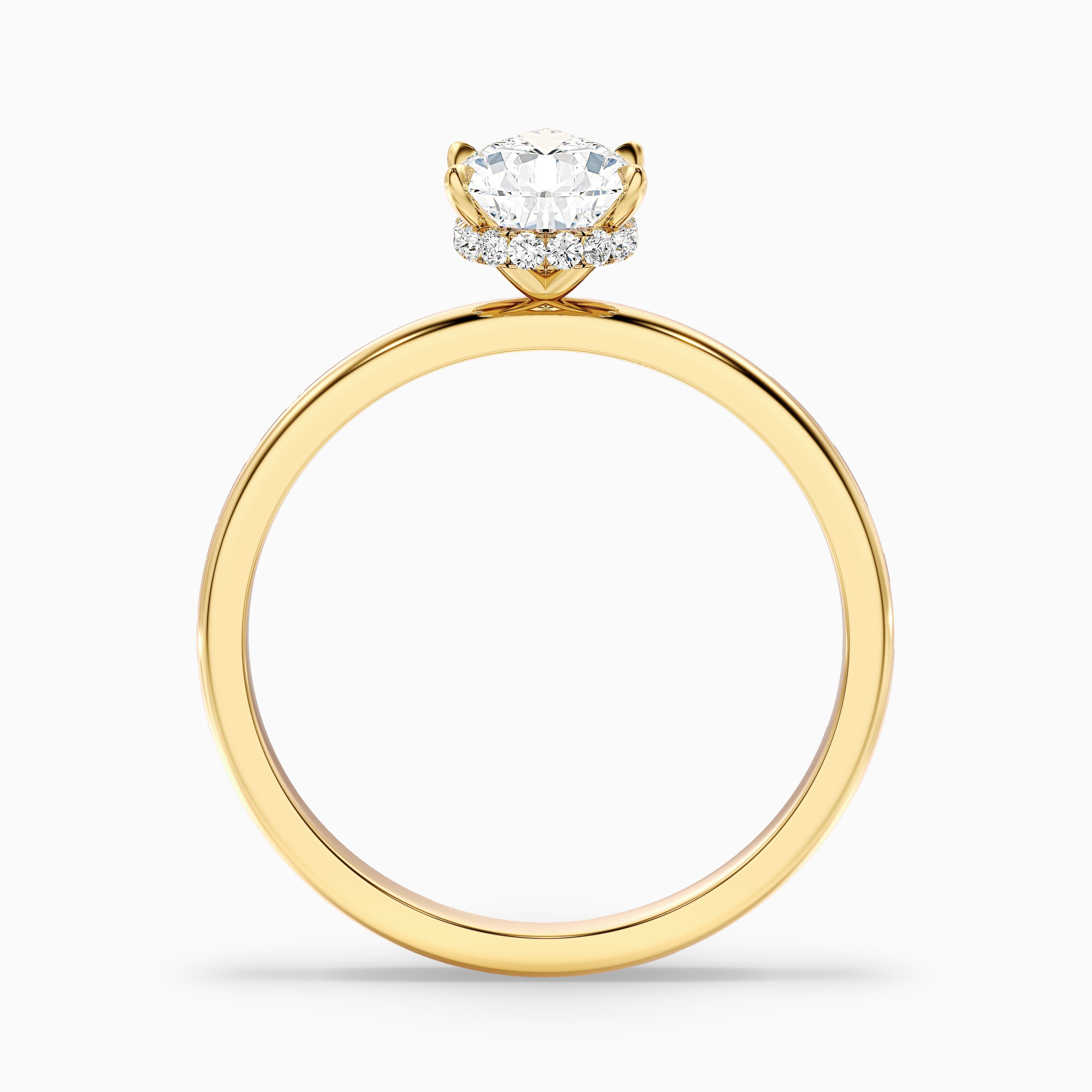 Qiana 1.5 Carat Pear Cut Hidden Halo Moissanite Diamond Ring in 10k Rose Gold