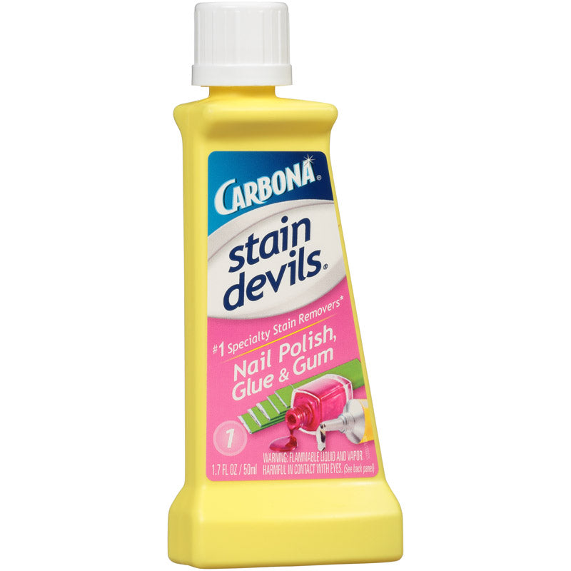 Carbona Stain Devils Nail Polish, Glue & Gum Spot Remover 1.7 Oz. Squeeze Bottle by Pasteur Pharmacy