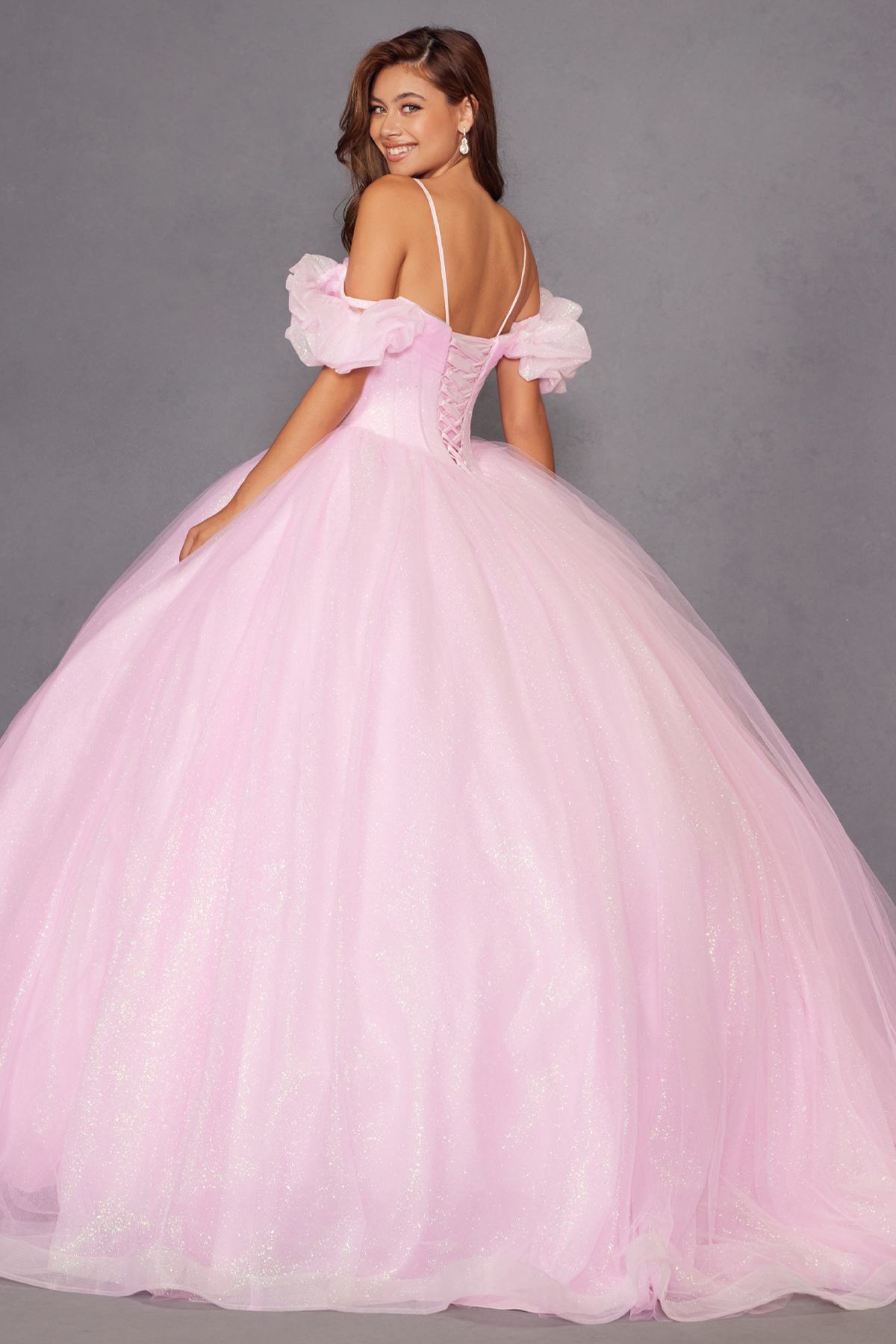 Juliet JT1487H Cold Shoulder quinceanera Ball Gown by DiscountDressShop