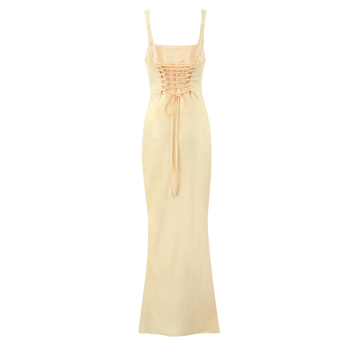 French Socialite Cocktail Boning Corset Fishtail Dress Lace up Waist Controlled Cami Dress DestGlow