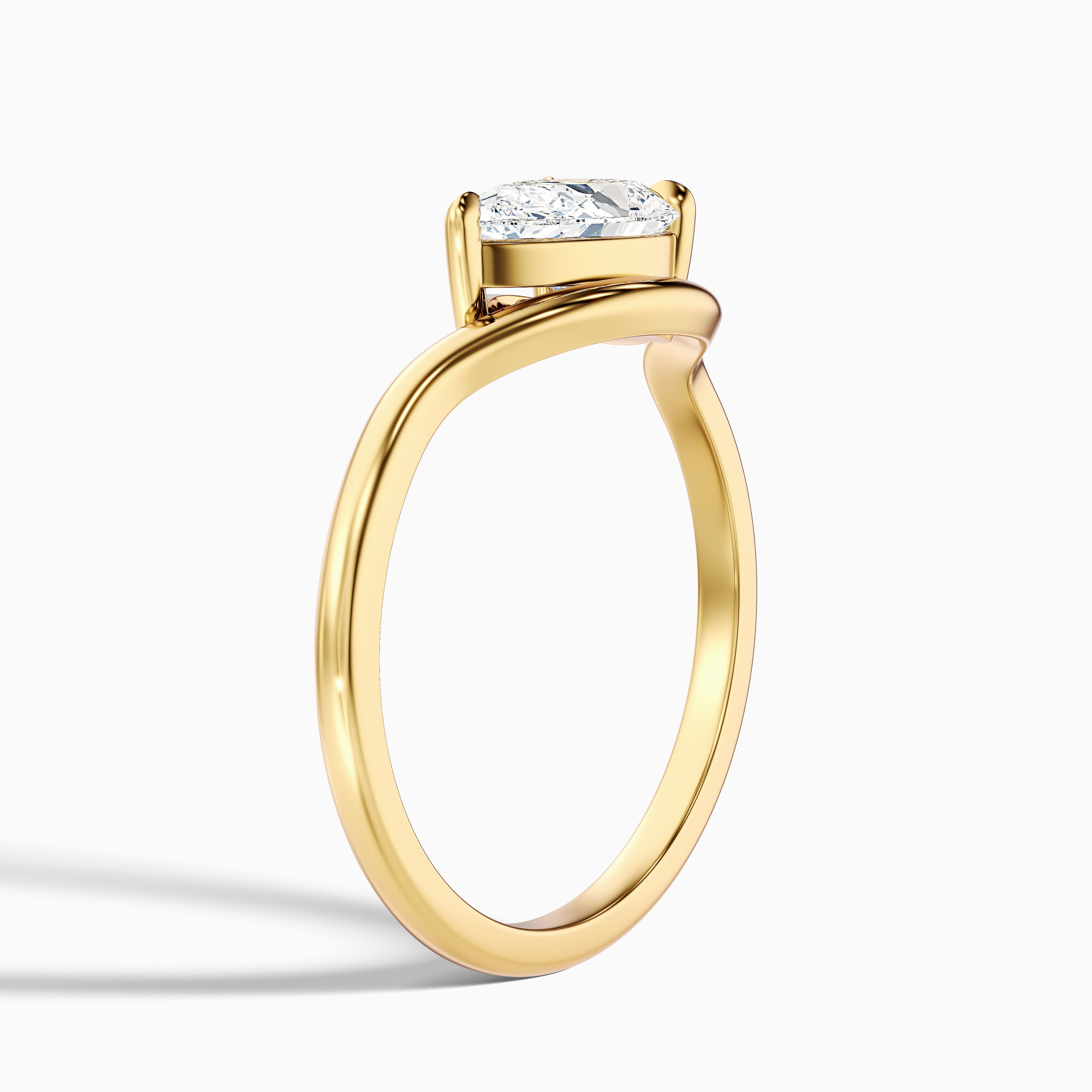 Dany 4 Carat Pear Cut East West Moissanite Diamond Ring in 10k White Gold