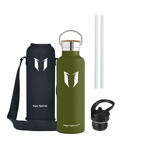 Insulated Stainless Steel Water Bottle - 25oz/750ml Extra Large Vacuum Flask