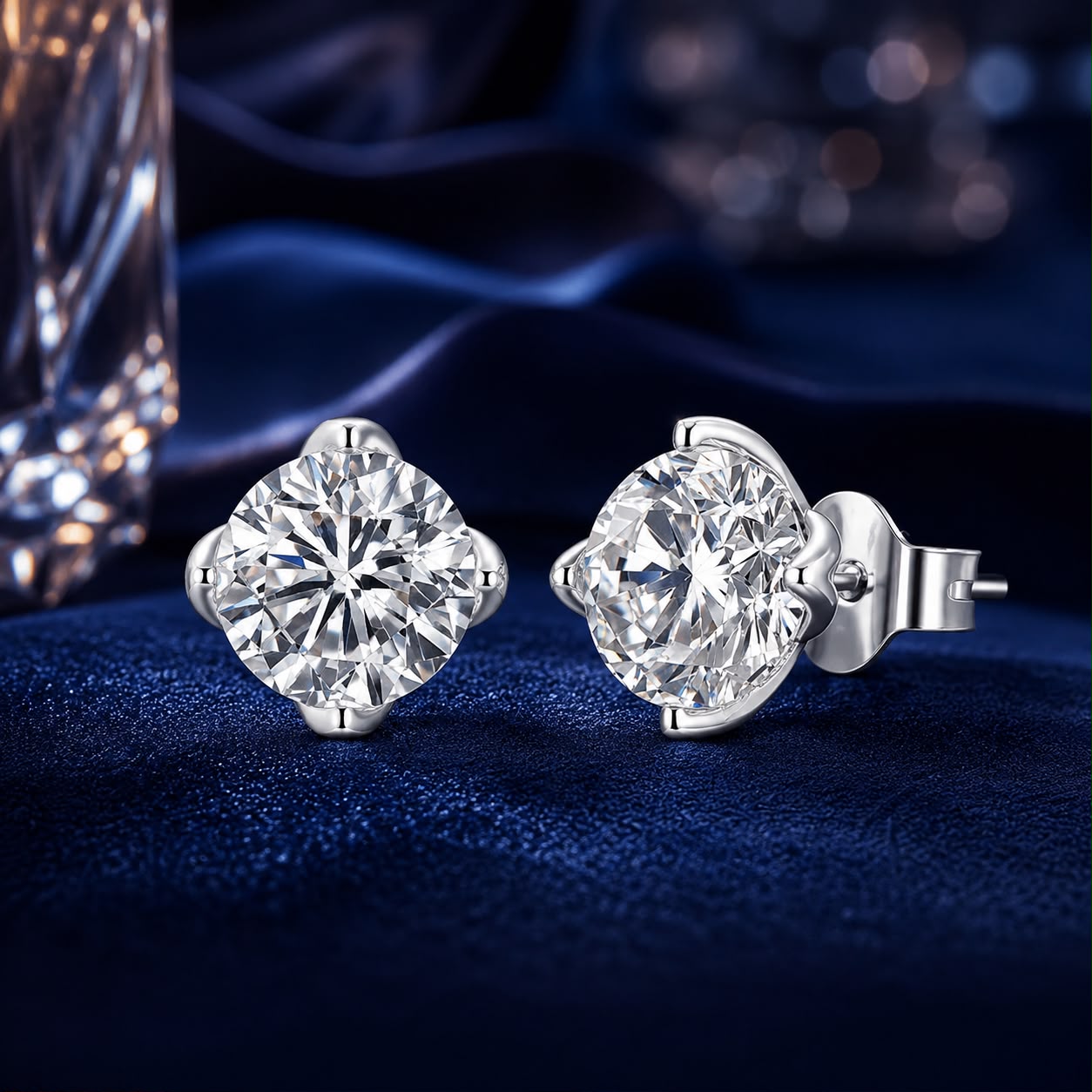 925 Sterling Silver 0.50 Carat Moissanite Earrings for Women DestGlow