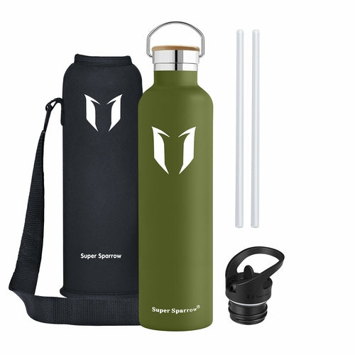Insulated Stainless Steel Water Bottle 32oz - Double Wall Vacuum Insulated, BPA Free, Leak Proof