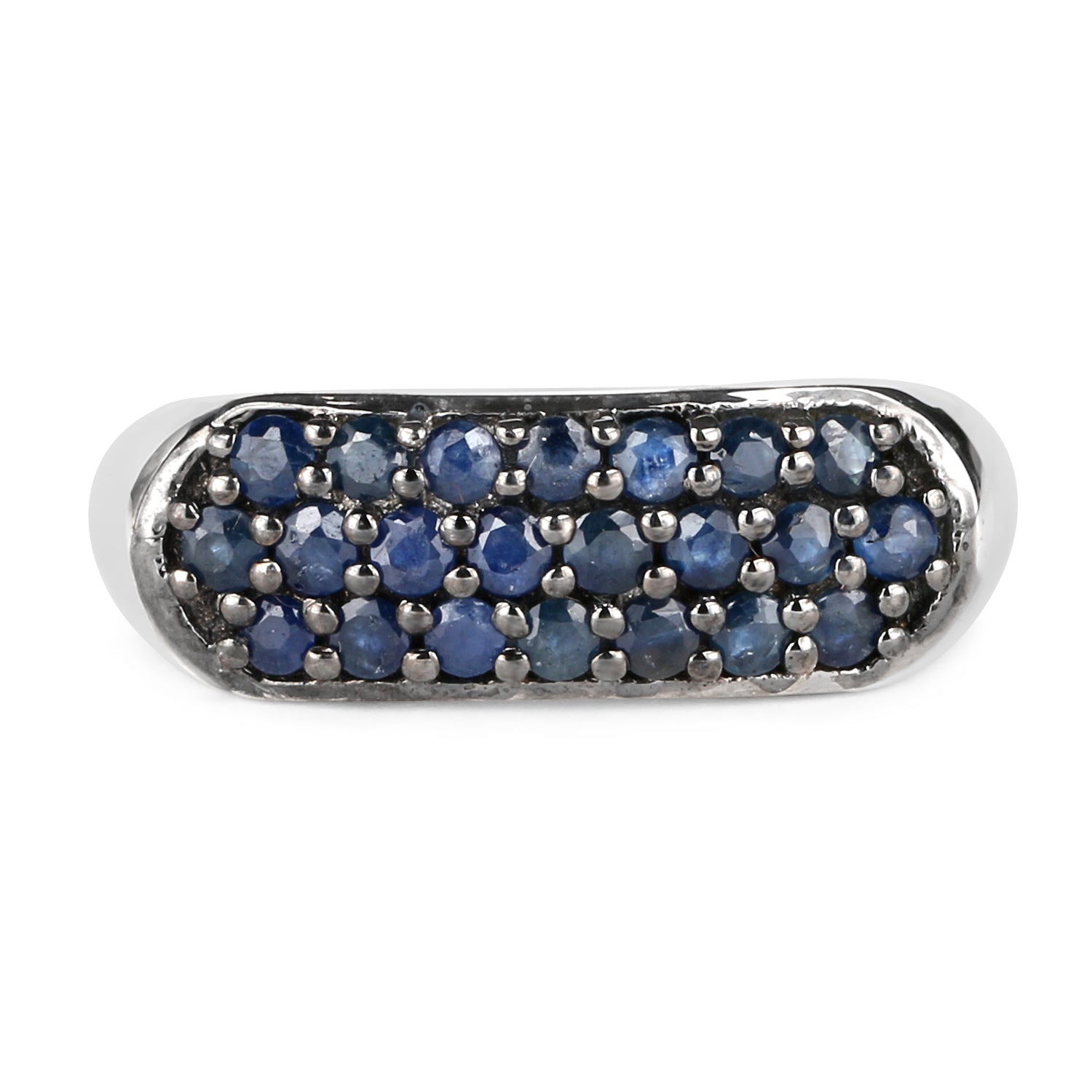 0.99 Carat Genuine Blue Sapphire .925 Sterling Silver Ring by Bids.com