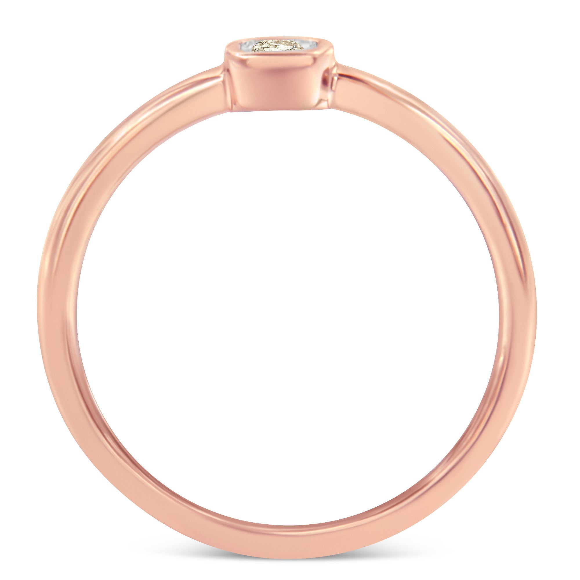 14K Rose Gold Plated .925 Sterling Silver 1/20 Carat Diamond Square Cushion-Shaped Miracle Set Petite Fashion Promise Ring (J-K Color, I1-I2 Clarity) - Size 6 by Bids.com