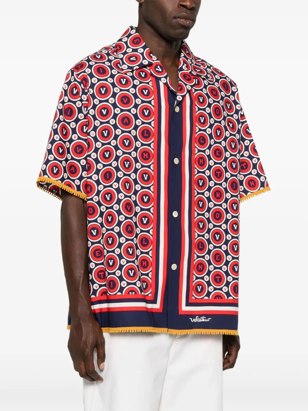 Valentino Garavani Men `Bulles Royales` Bowling Shirt by Luosophy