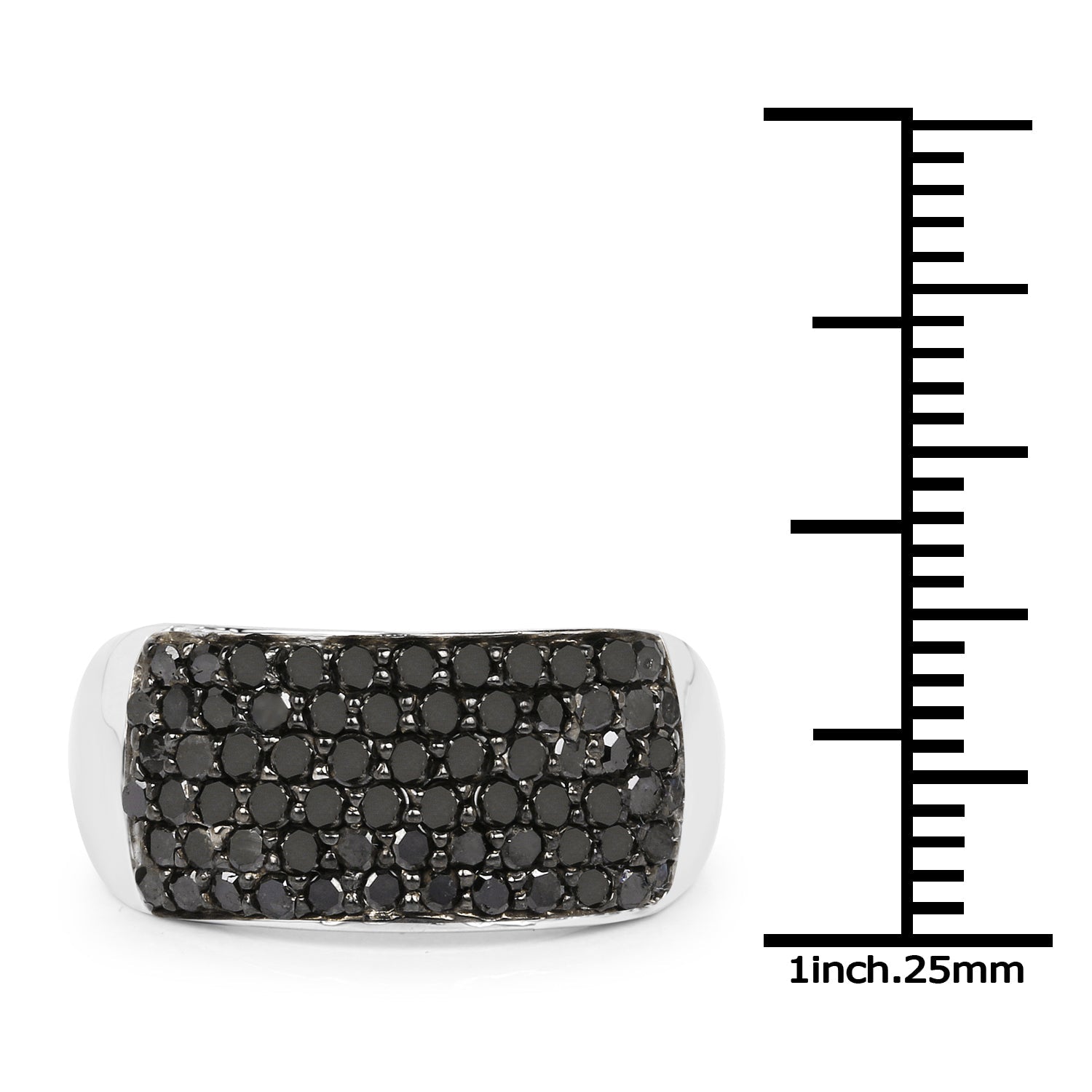 1.21 Carat Genuine Black Diamond .925 Sterling Silver Ring by Bids.com