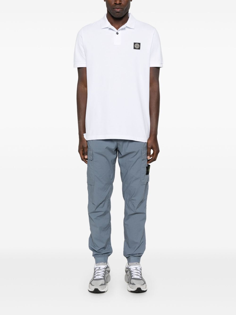 Stone Island Men Slim Fit Stretch Cotton Piqué Polo Shirt by Luosophy