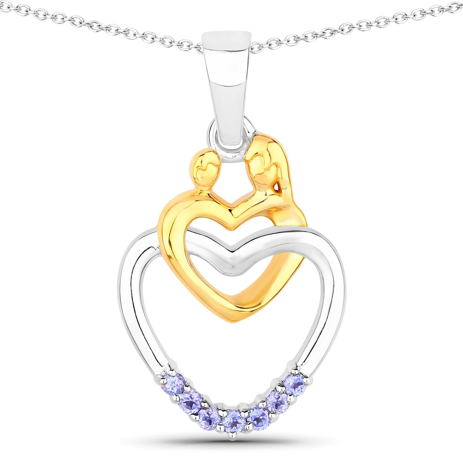 0.14 Carat Genuine Tanzanite .925 Sterling Silver Pendant by Bids.com