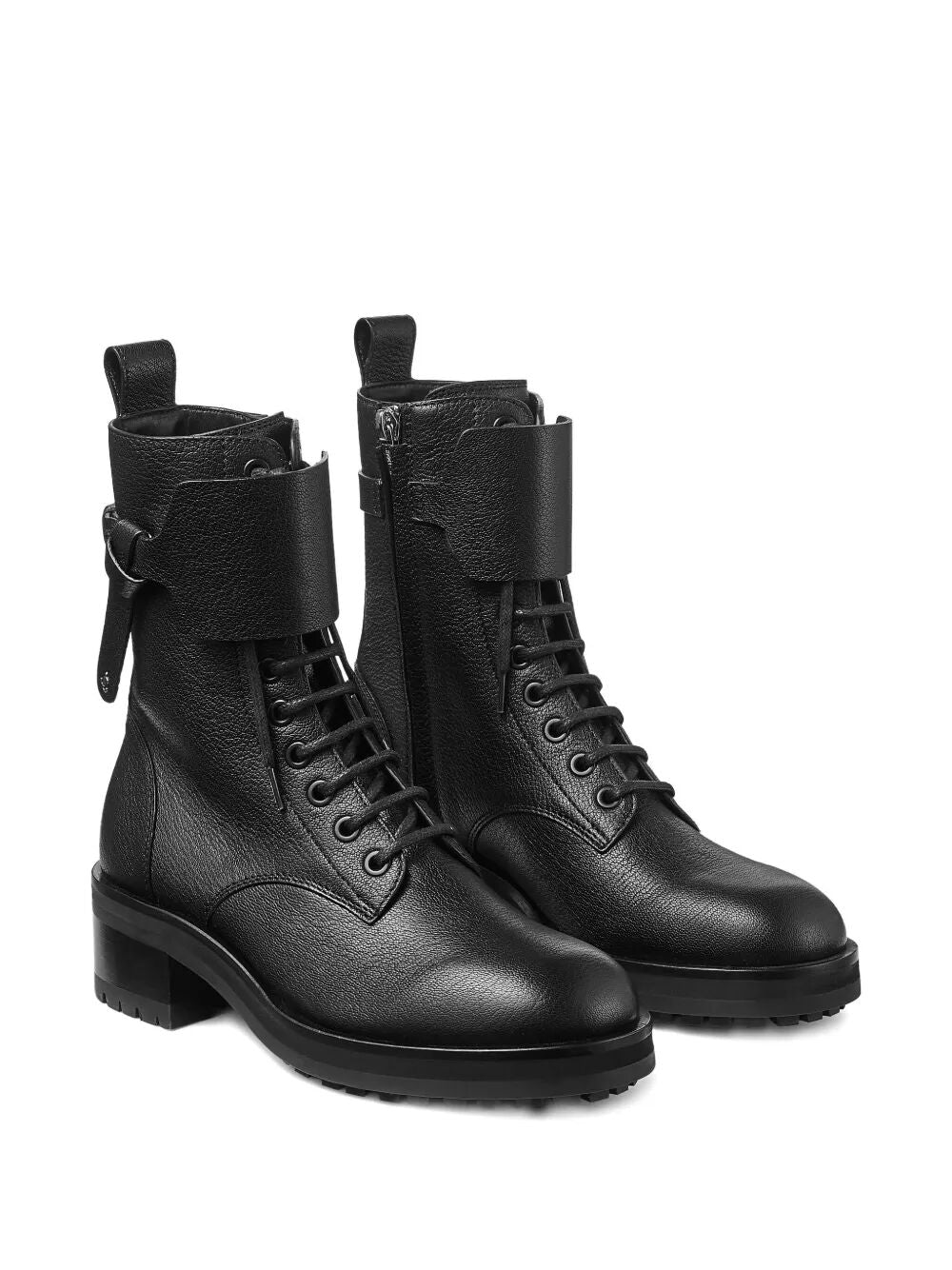 Jimmy Choo Women Rosabel Leather Lace-Up Combat Boots by Luosophy
