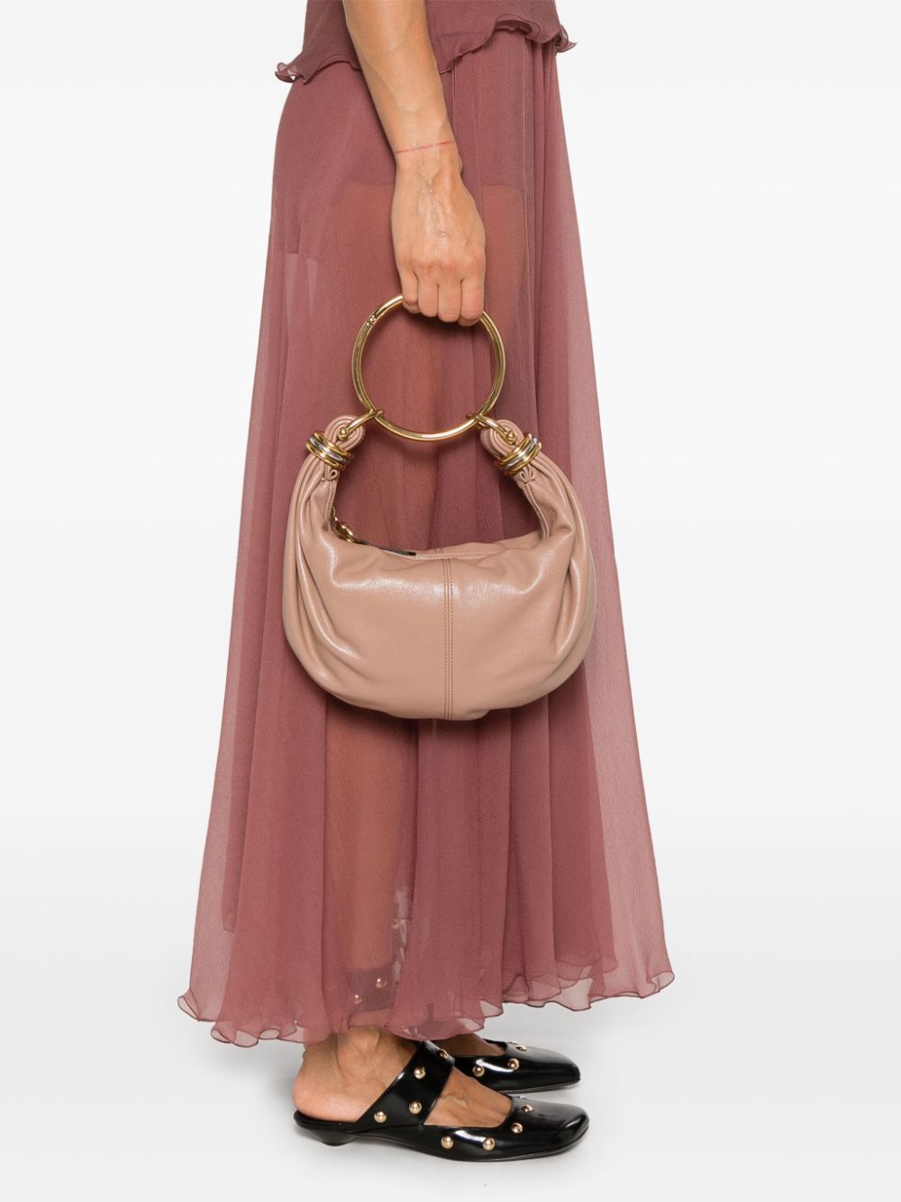 Chloe Women Small Bracelet Hobo Bag In Grained Leather by Luosophy