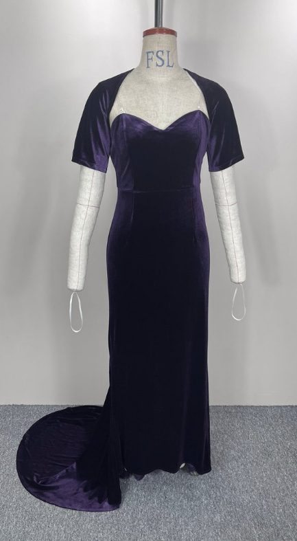 Autumn Winter Women Clothing Velvet Cloak Fishtail Gown DestGlow