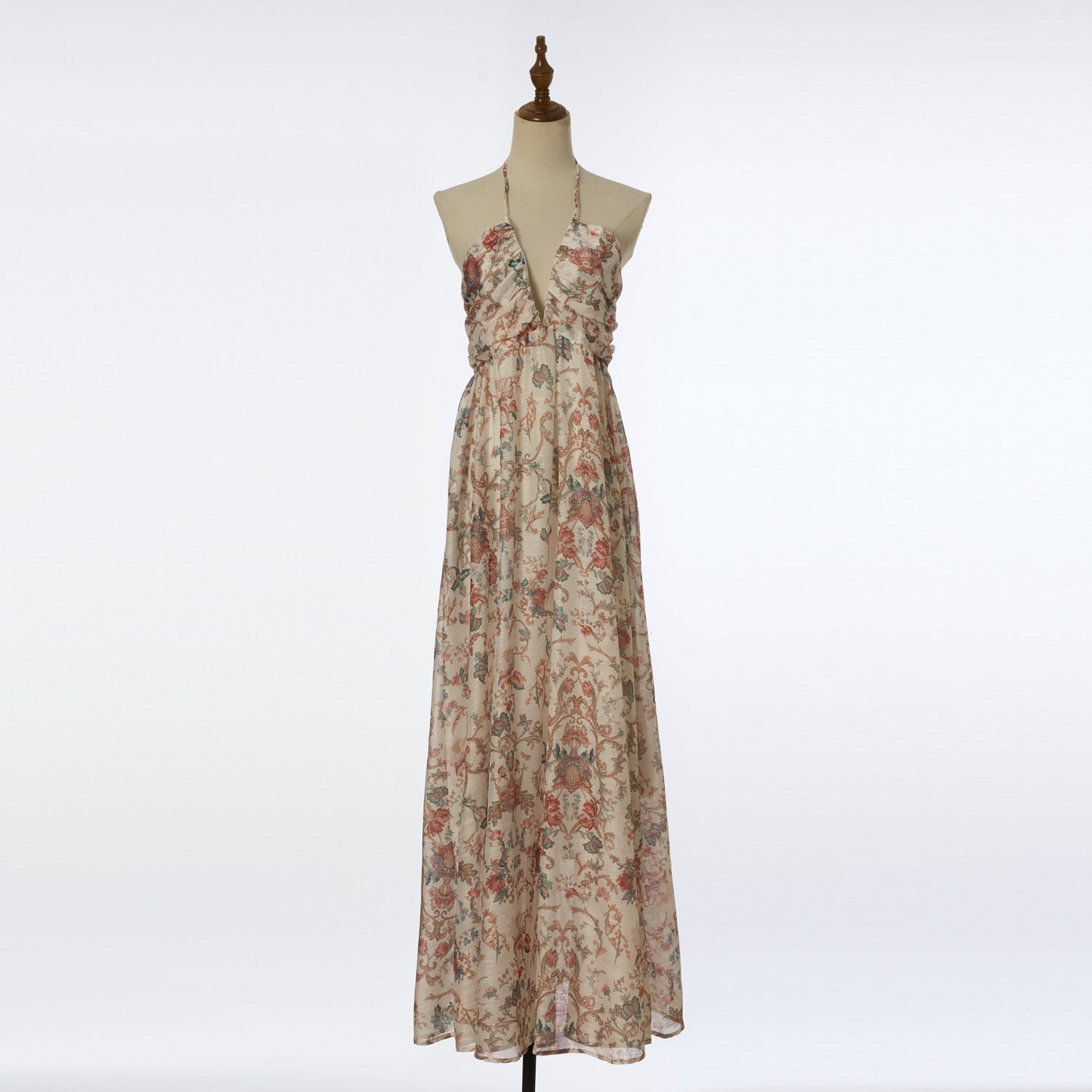 Women Summer Printed Halter Neck Strapless Dress DestGlow