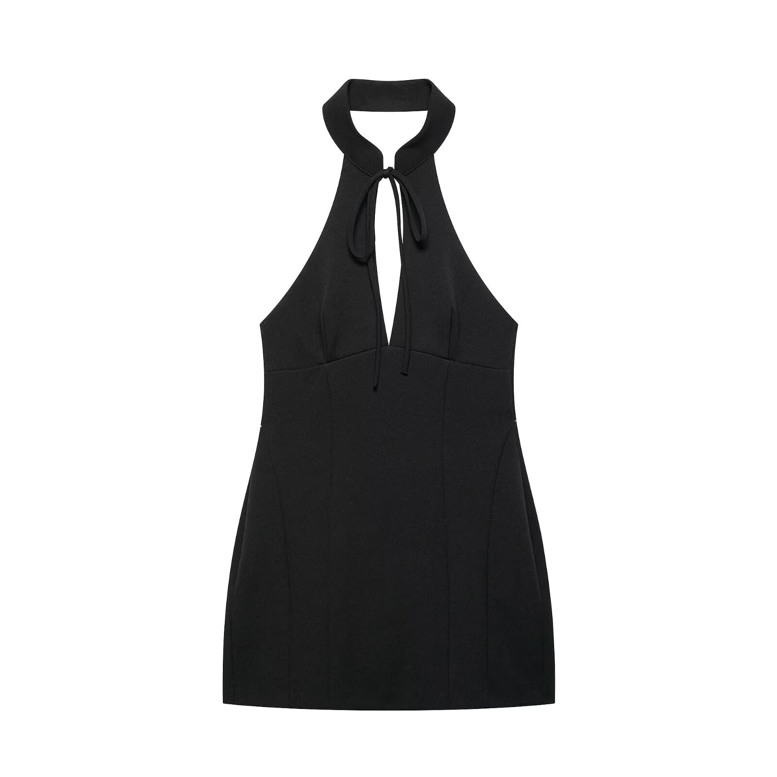 Women Clothing Summer Lace up Hanging Collar Short Dress DestGlow