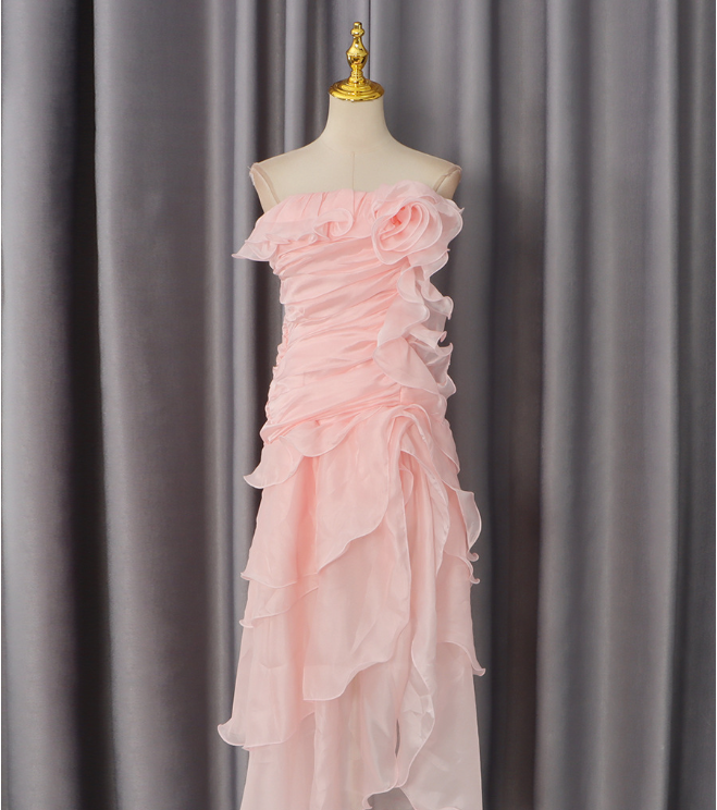 Sexy Dress Summer Three Dimensional Floral Ribbon Slim Fit Slimming Irregular Asymmetric Dress Women DestGlow