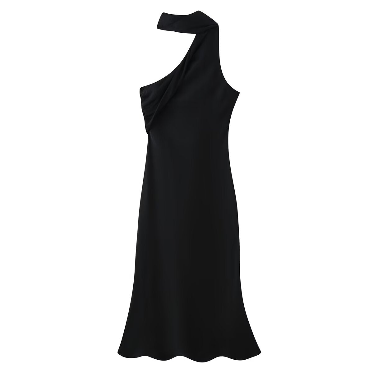 Women Clothing Asymmetric Scarf with Sexy Slim Fit Midi Skirt Long Dress DestGlow