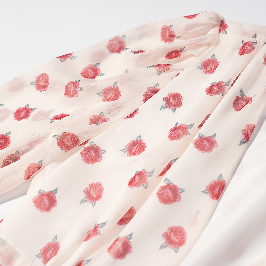 Printed Long Sleeve Design Deep V Plunge neck Waist Controlled Slimming Short Dress DestGlow