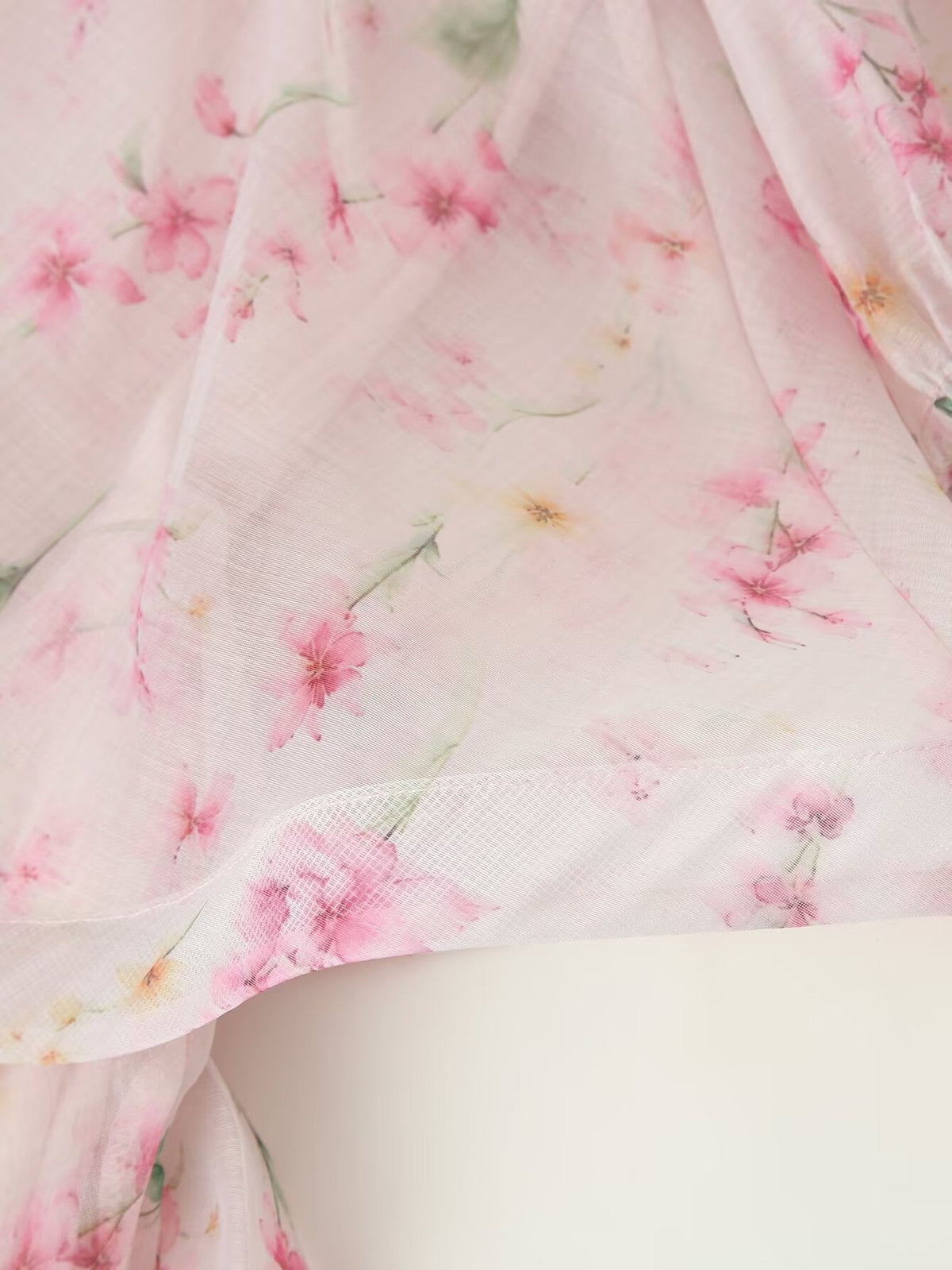 Women Clothing French Sweet Loose Printed Long Sleeve Laminated V neck Dress DestGlow