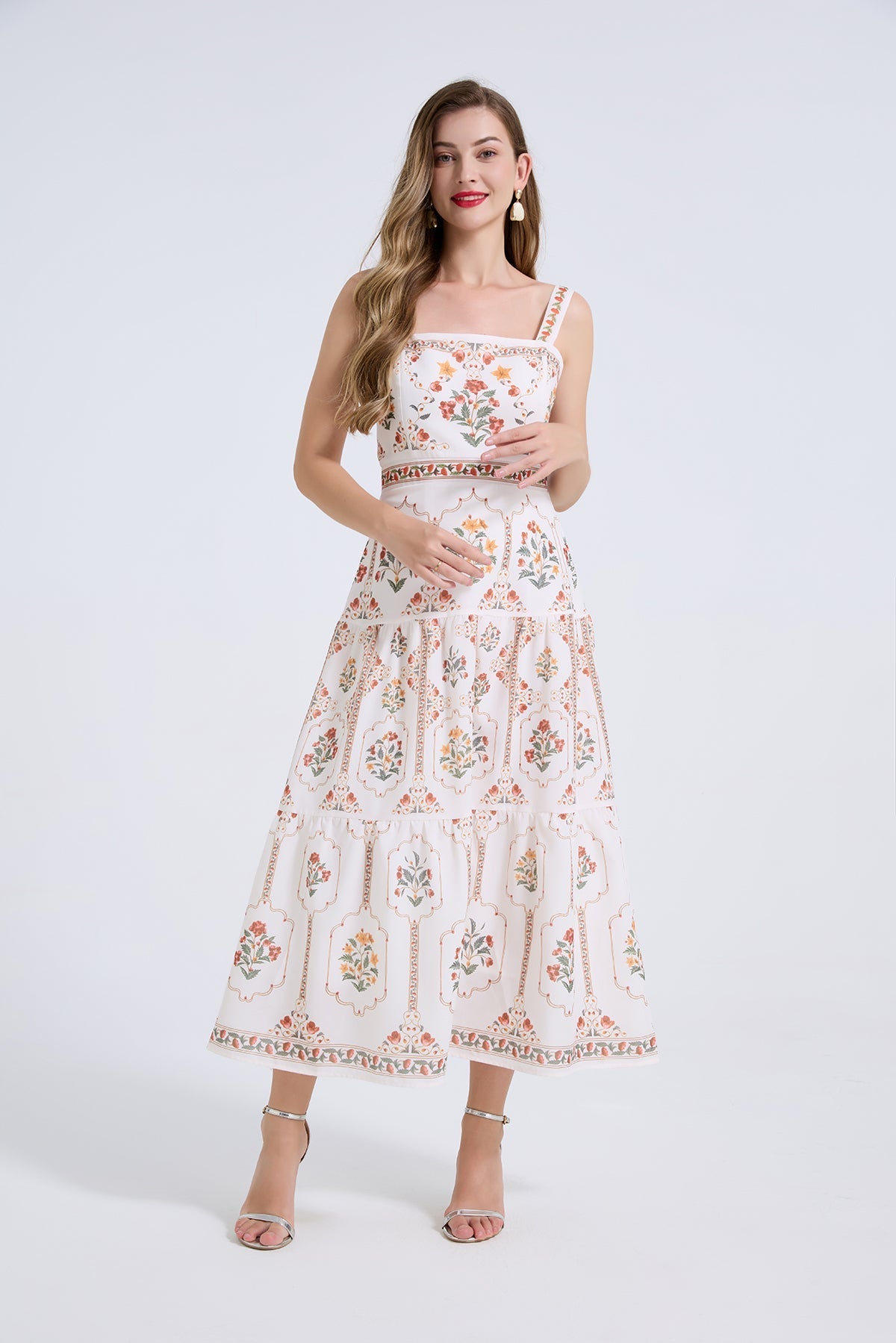 Women Summer Elegant Printing A Line Dress DestGlow