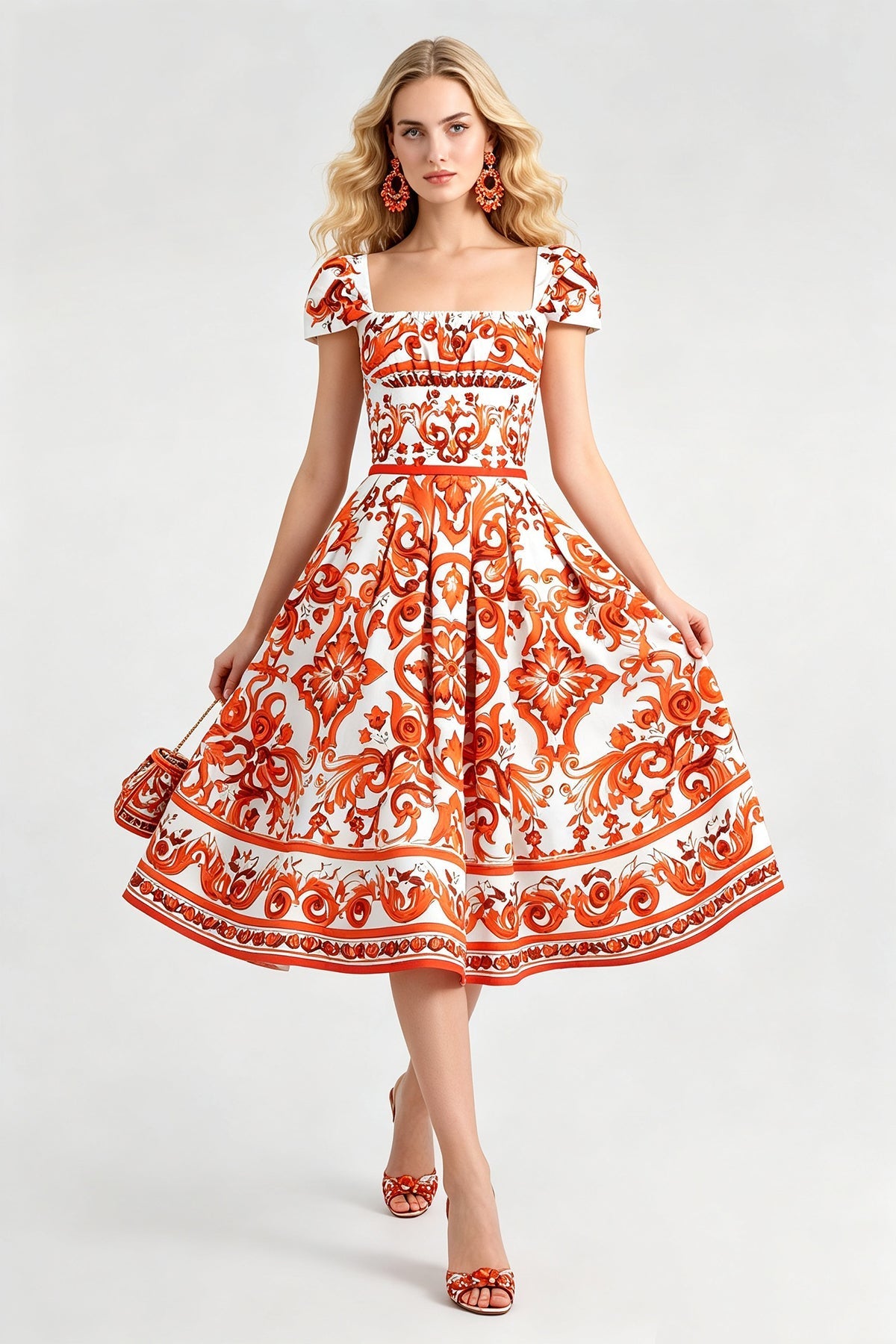 Women Summer Printed Short Sleeved Dress DestGlow