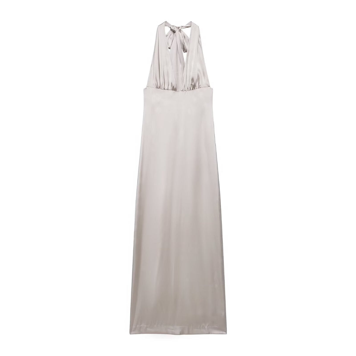 Women Clothing Summer Elegant Silk Satin Texture Halter Maxi Dress DestGlow