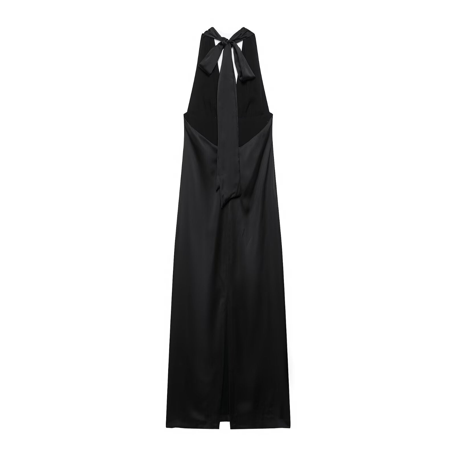Women Clothing Summer Elegant Silk Satin Texture Halter Maxi Dress DestGlow
