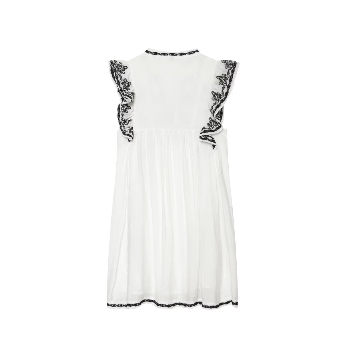 Women Clothing Summer Casual Loose Contrast Color Embroidered Dress DestGlow