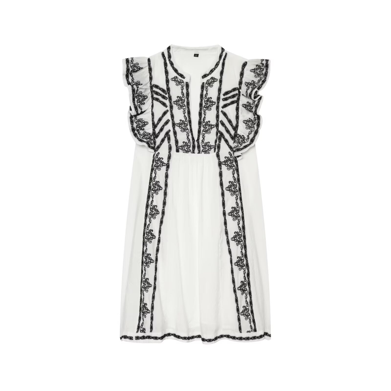 Women Clothing Summer Casual Loose Contrast Color Embroidered Dress DestGlow