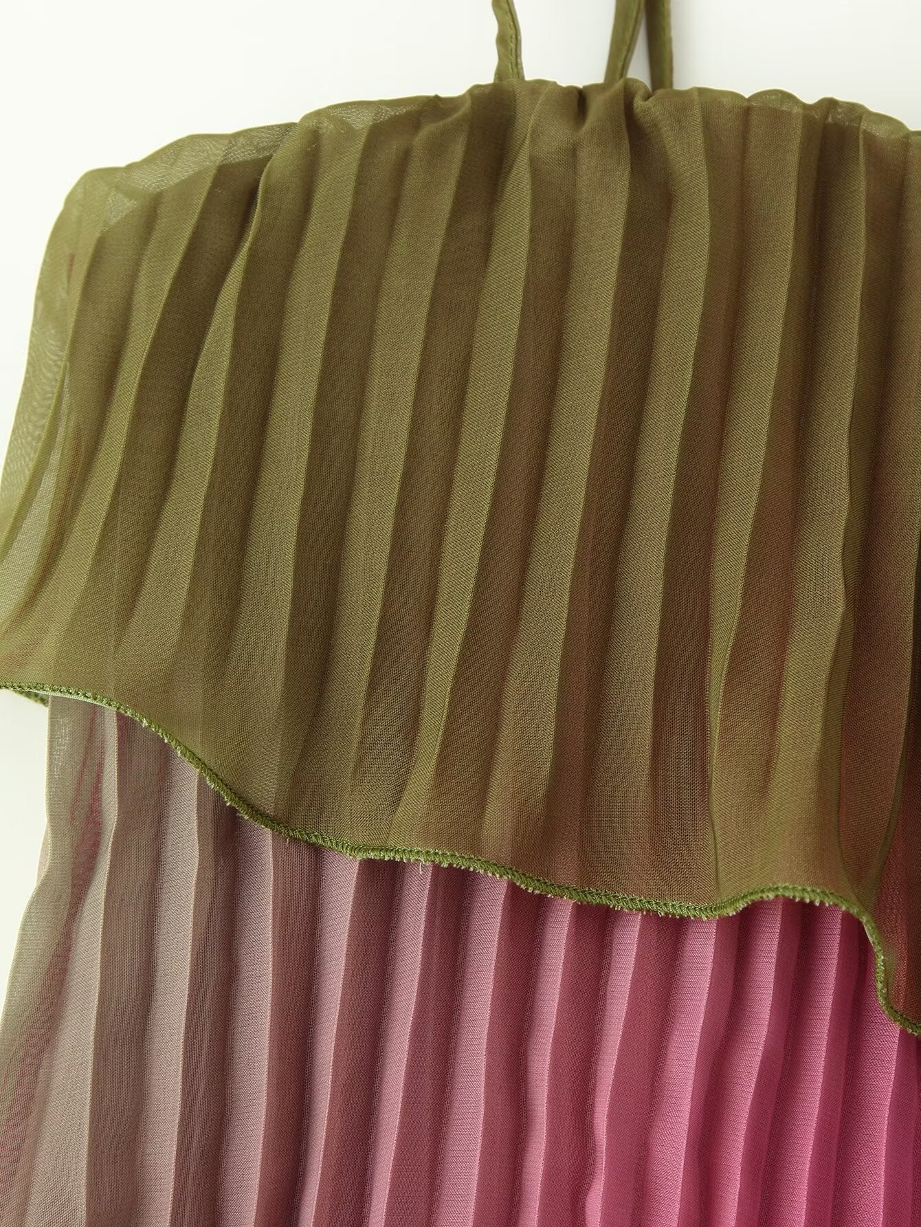 Women Clothing Summer Gradient Vacation Ruffled Pleated Layered Cami Dress DestGlow