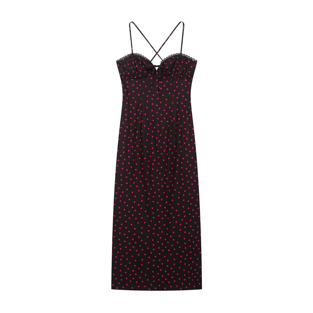 Women Clothing Summer Graceful Fashionable Polka Dot Midi Dress Maxi Dress DestGlow