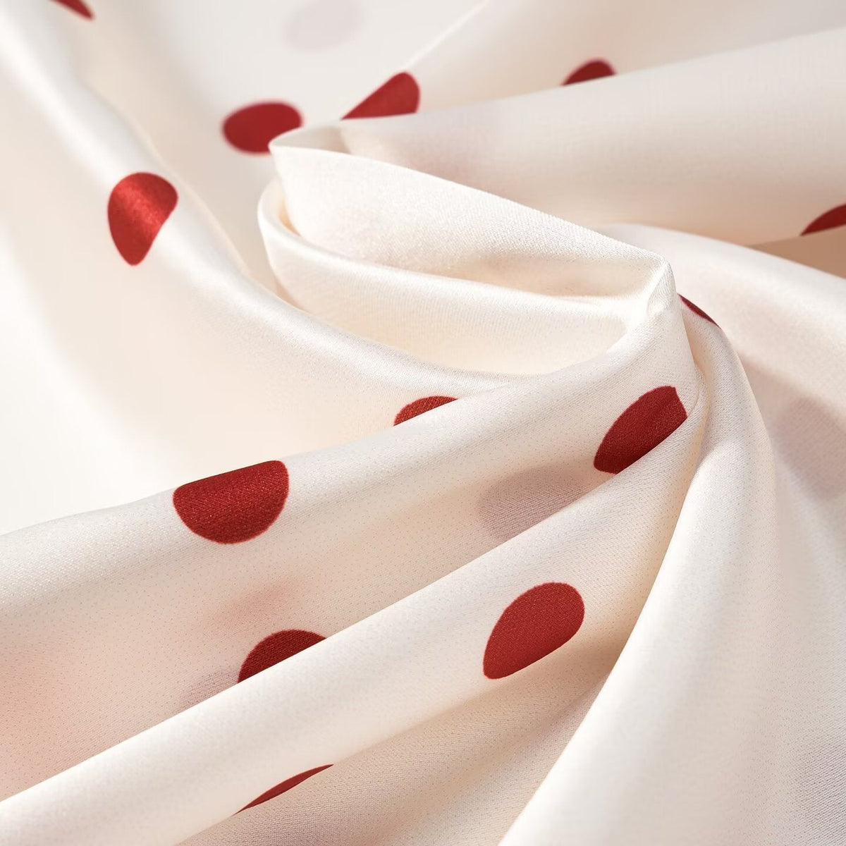 Women Clothing Summer Sweet Niche round Neck Polka Dot Print Stringy Selvedge Dress DestGlow