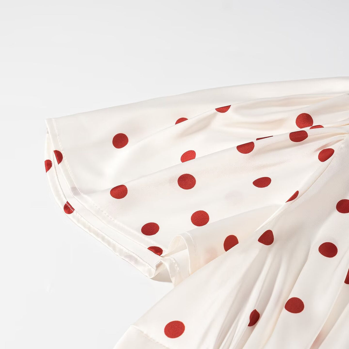 Women Clothing Summer Sweet Niche round Neck Polka Dot Print Stringy Selvedge Dress DestGlow