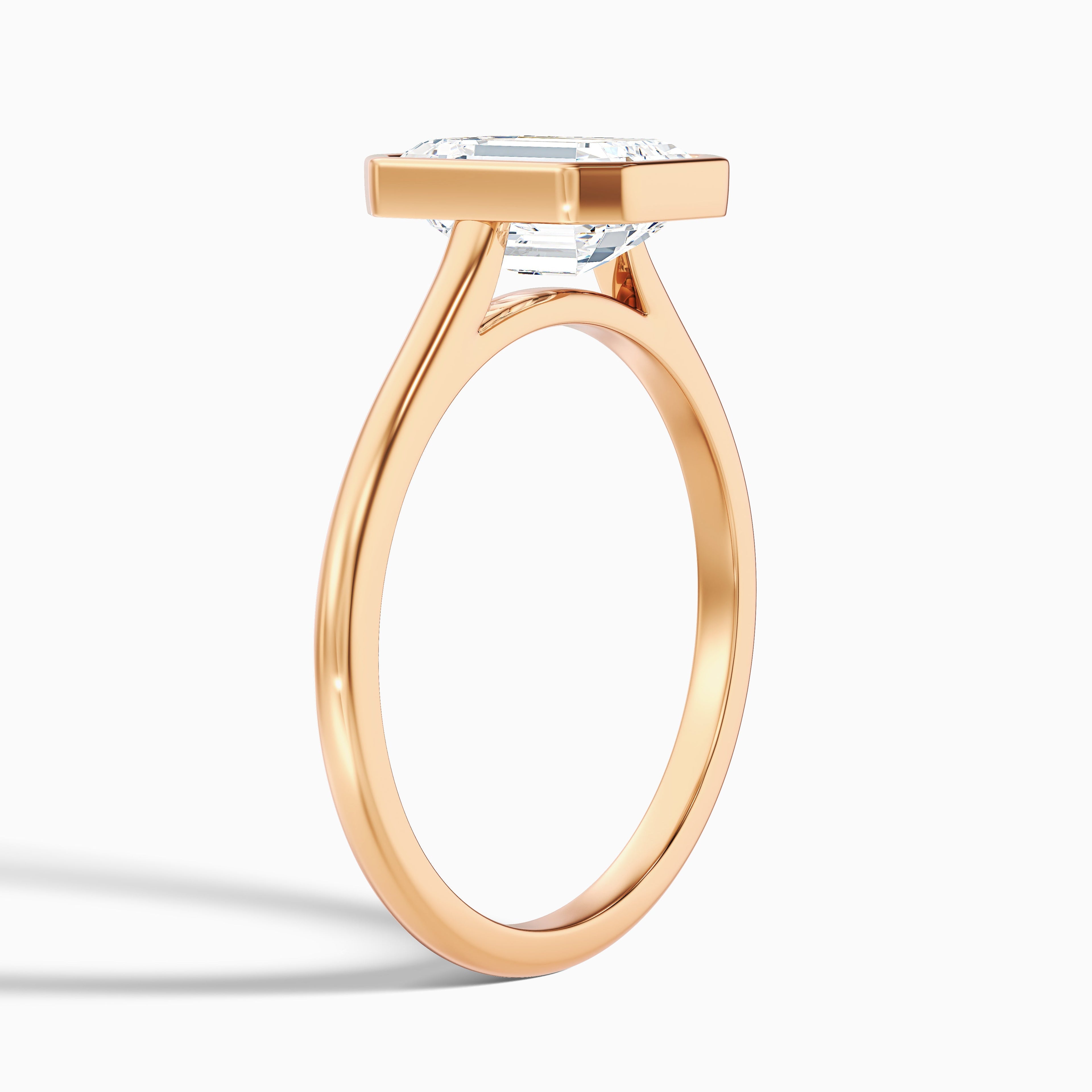 Eryn 4.5 Carat Emerald Cut Bezel Set Lab Grown Diamond Ring in 10k White Gold