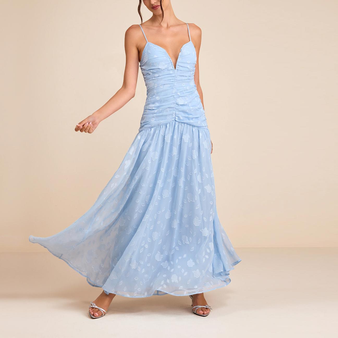 Women Clothing French Strap Floral Elegant Holiday Dress DestGlow