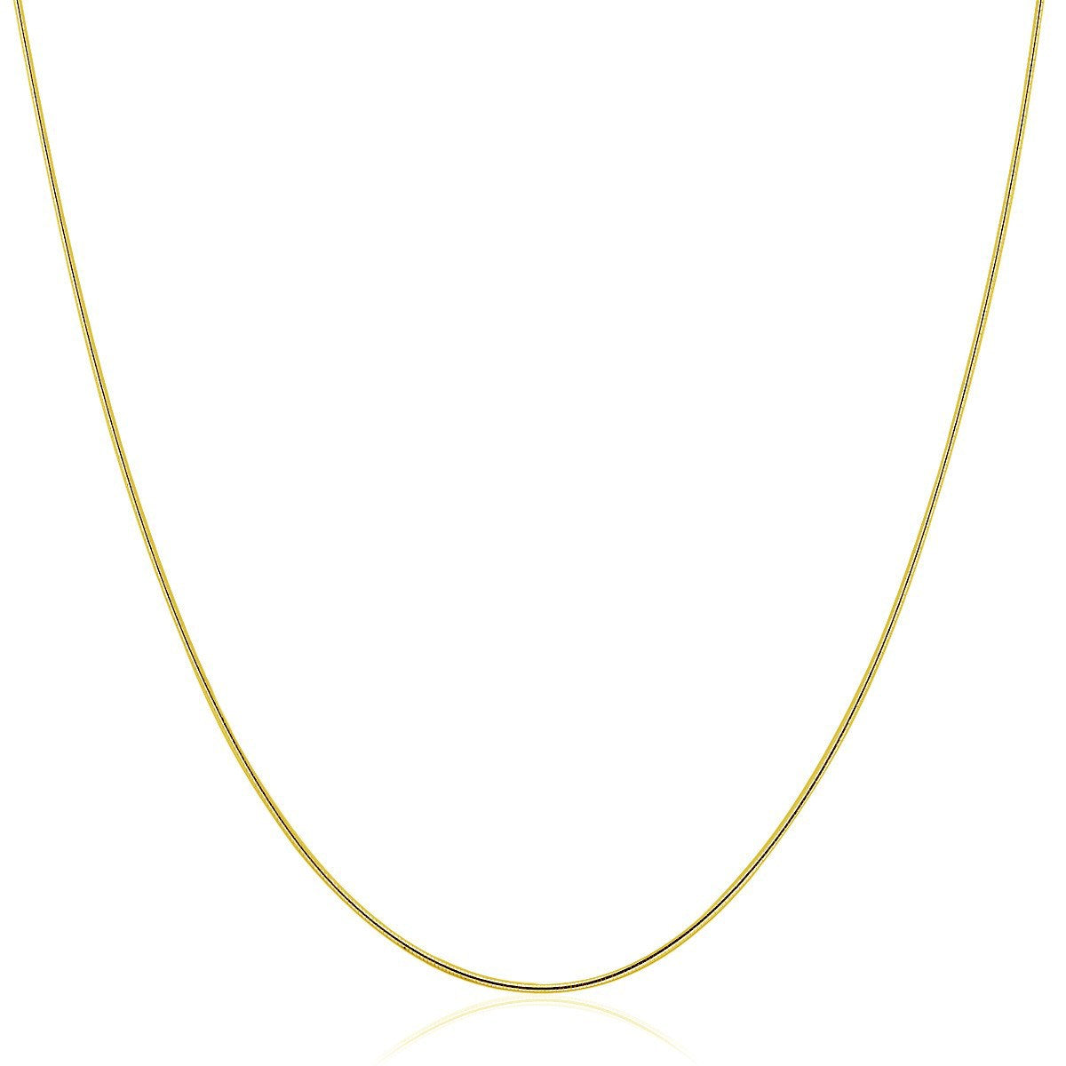 14k Yellow Gold Thin Motif Round Omega Necklace by Bids.com