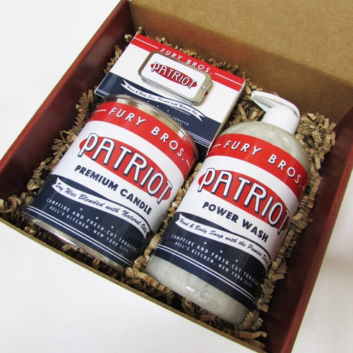 Patriot Premium Gift Box - Men's Grooming & Candle Gift Set