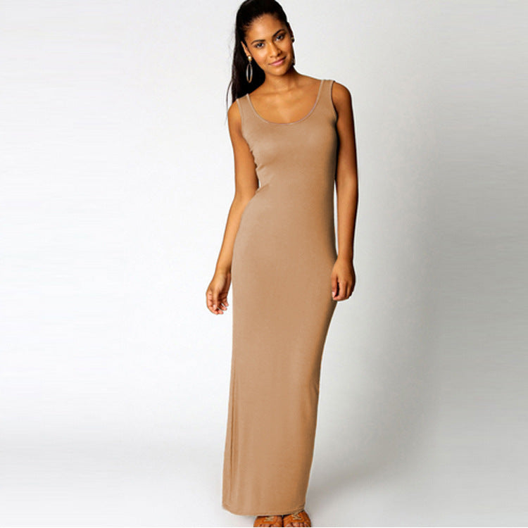 Summer Casual Women Clothing Sexy Vest Maxi Dress Sleeveless Slim Dress by Ragazza
