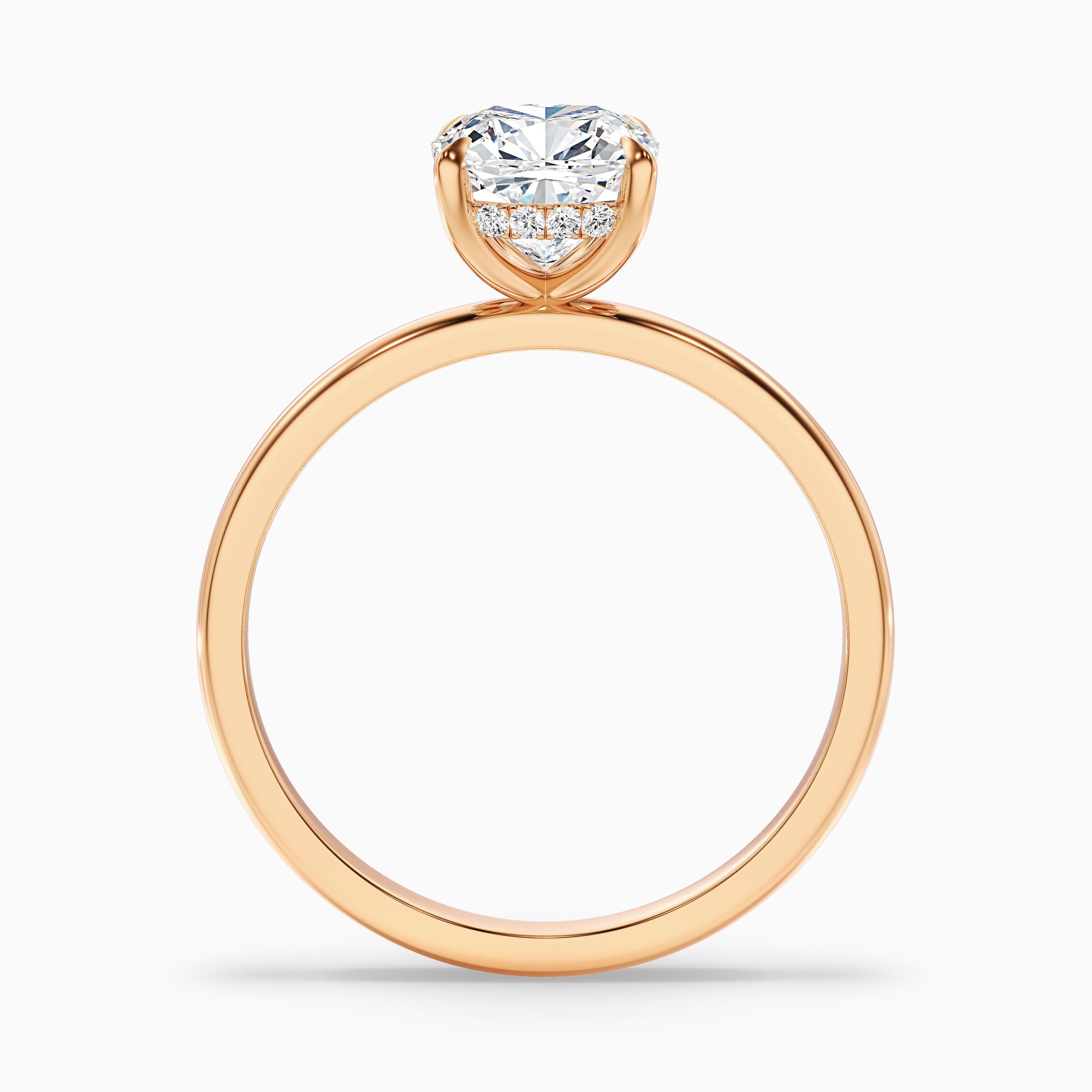 Ozie 3.5 Carat Cushion Cut Hidden Halo Lab Grown Diamond Ring in 925 Sterling Silver