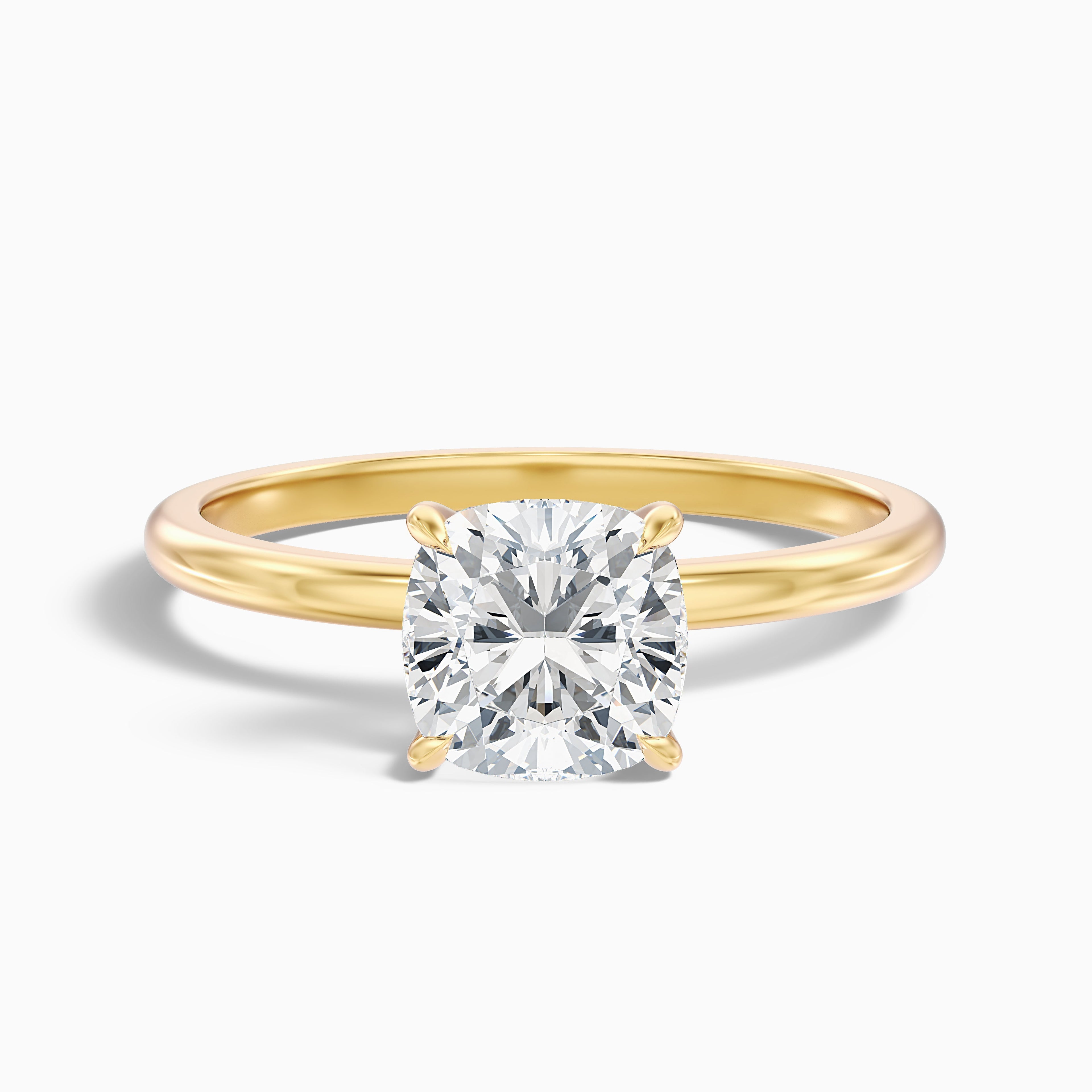 Ozie 5 Carat Cushion Cut Hidden Halo Lab Grown Diamond Ring in 10k Rose Gold