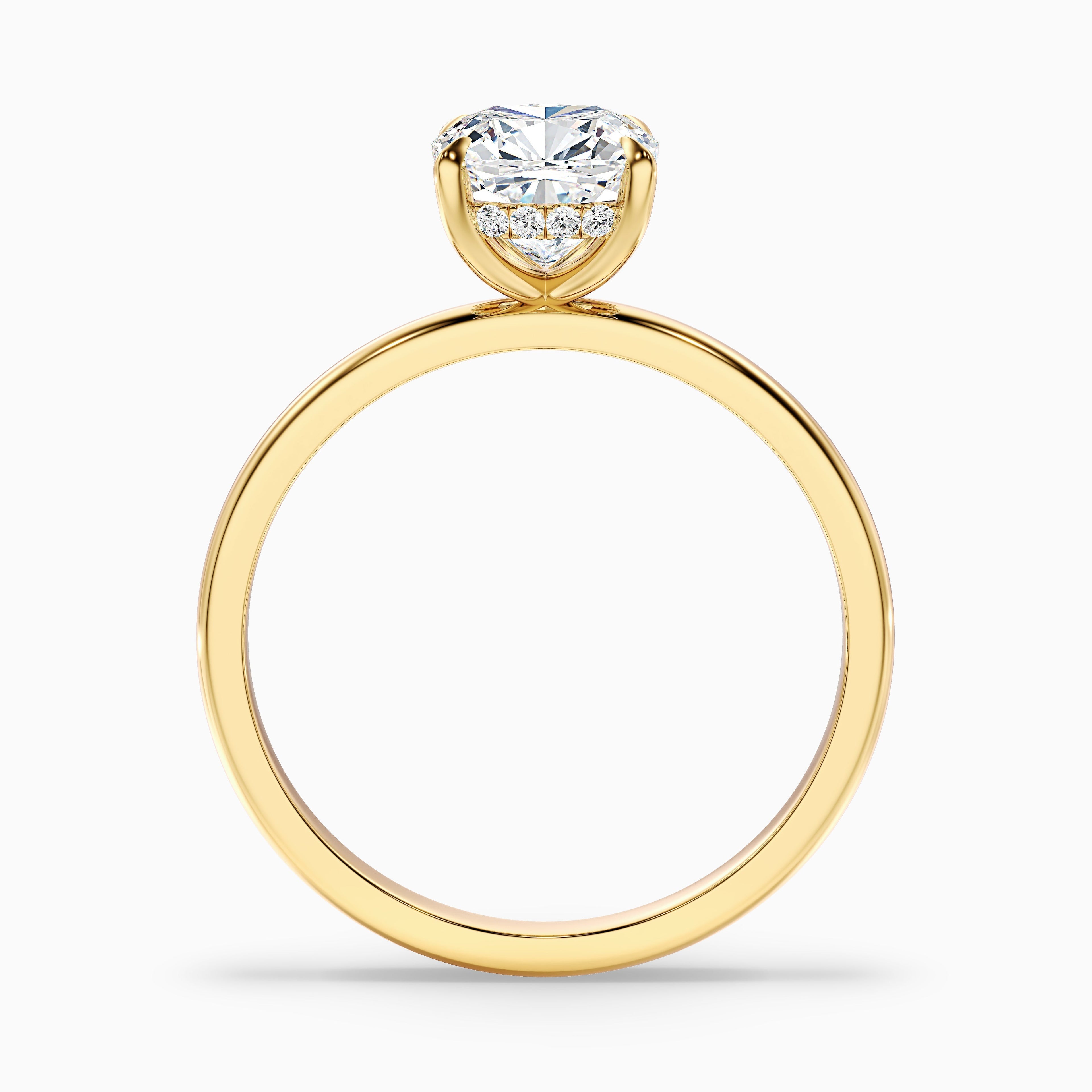 Kyla 5 Carat Cushion Cut Hidden Halo Moissanite Diamond Ring in 925 Sterling Silver