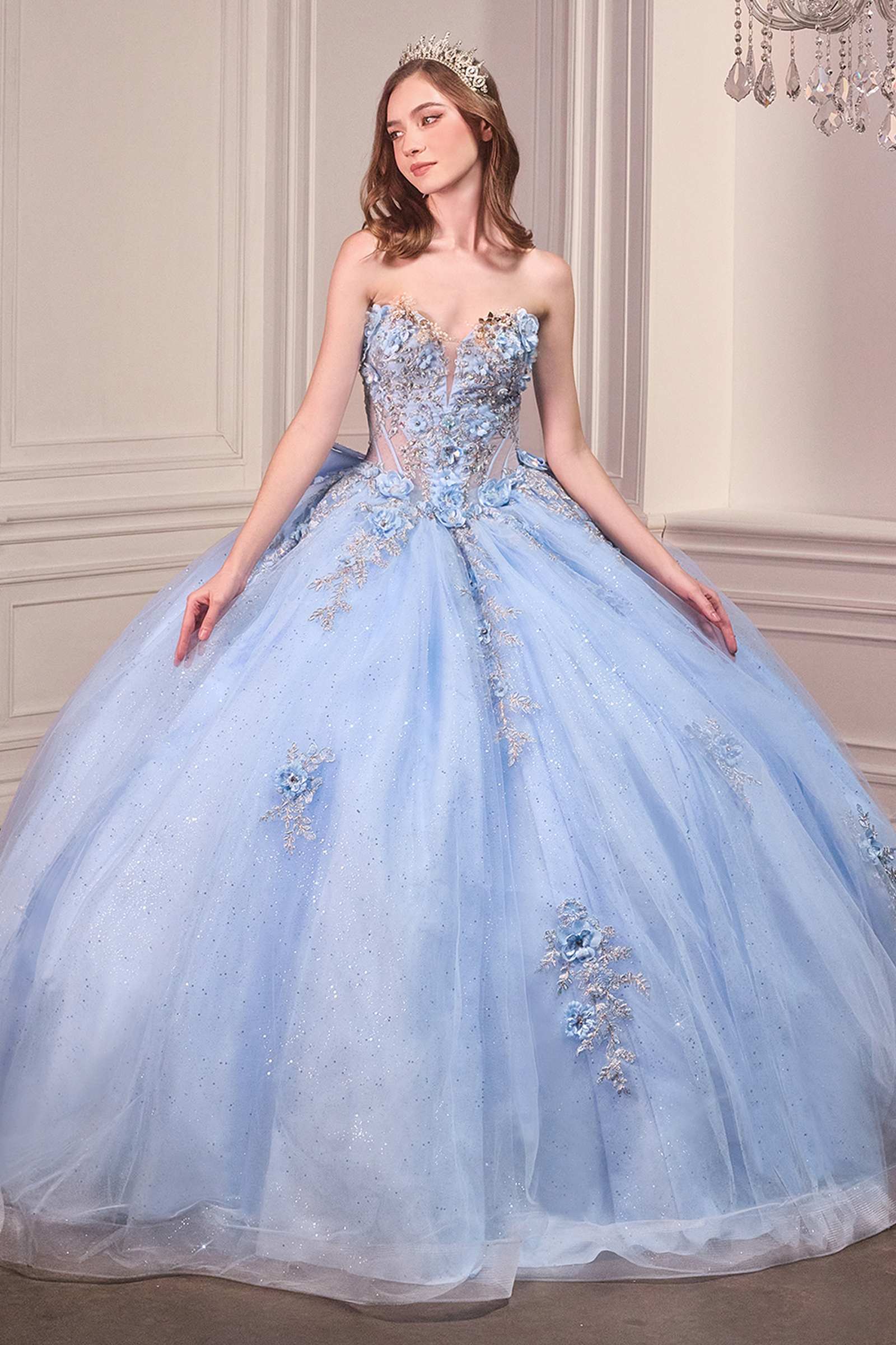 Ladivine 15726 Strapless Sweetheart Quinceanera Ball Gown by DiscountDressShop