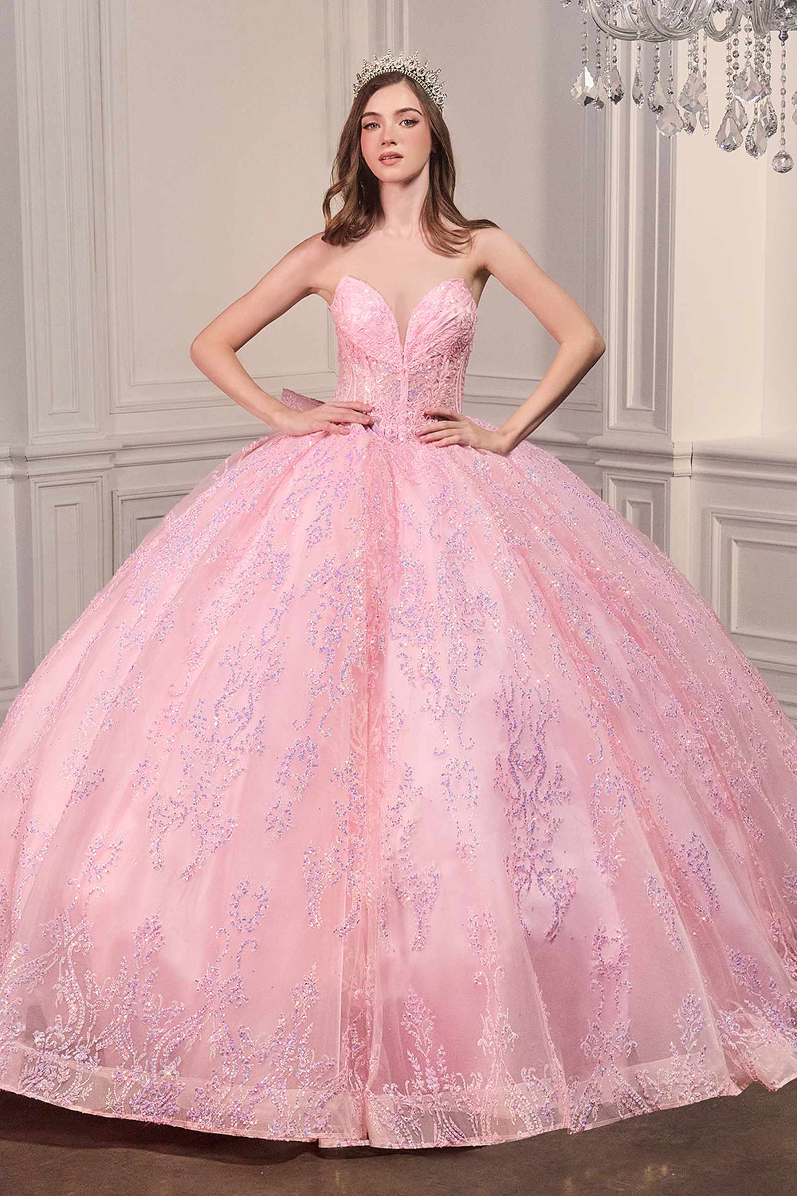 Ladivine 15732 Fairytale Strapless Sweetheart Cinderella Quinceanera Ball Gown by DiscountDressShop