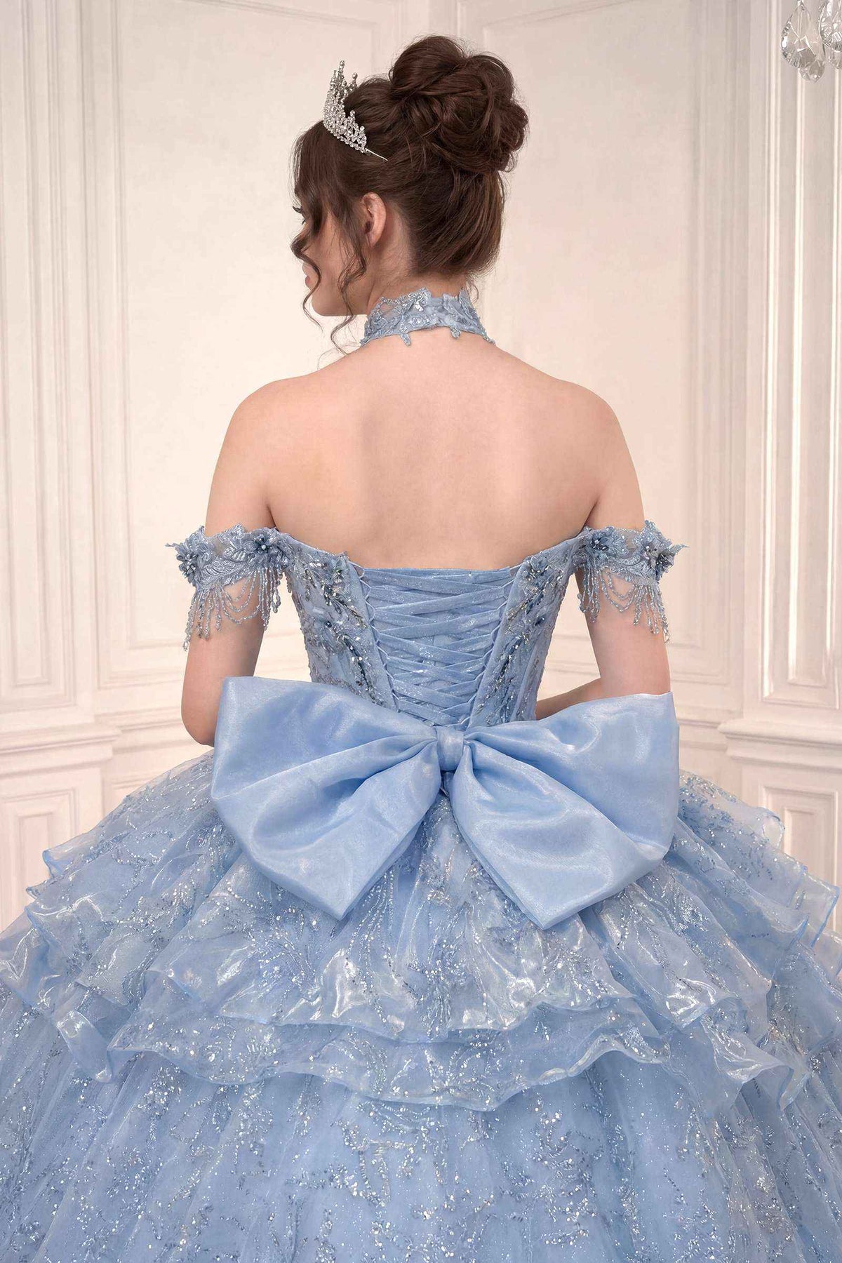 Ladivine 15742 Off the Shoulder Poofy Quinceanera Ball Gown DestGlow
