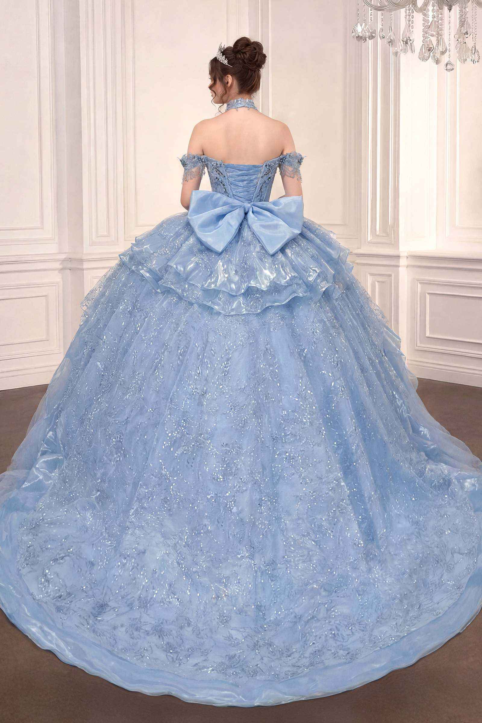 Ladivine 15742 Off the Shoulder Poofy Quinceanera Ball Gown DestGlow
